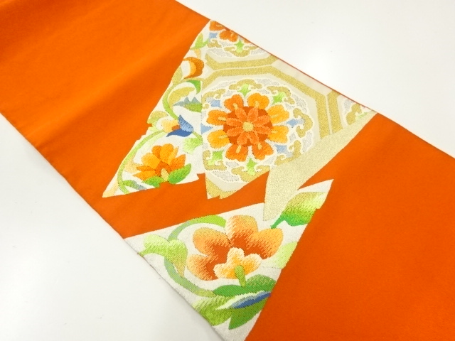 JAPANESE NAGOYA OBI / TSUZURE / WOVEN FLOWER ARABESQUE